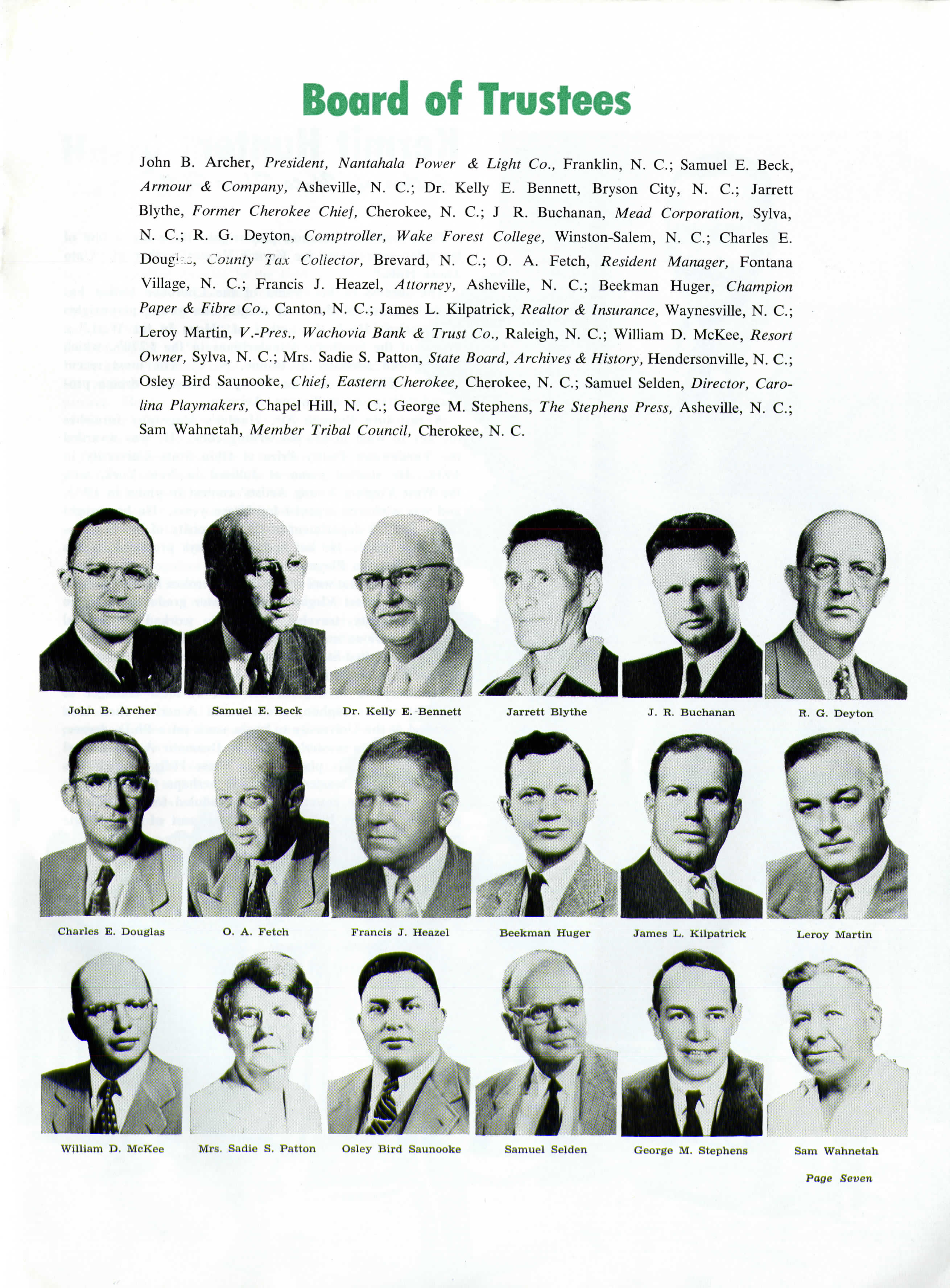 Cherokee Historical Association Board of Trustees