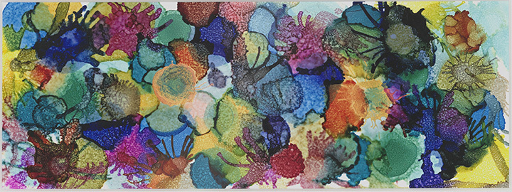 Alcohol ink in an array of vibrant colors, abstract
