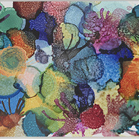 Alcohol ink in an array of vibrant colors, abstract
